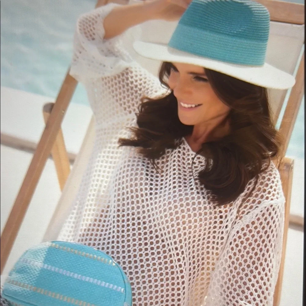 Shiraleah Blue and Tan Andrea Summer Hat - Picture 4 of 5
